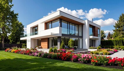 Modern house and garden.