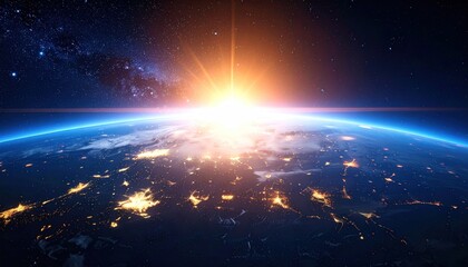 Earth from Space Sunrise.