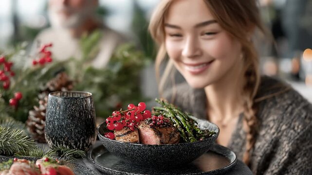 Christmas Family Feast Sharing Joyful Moments
