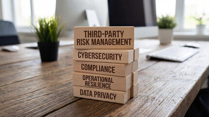 Enterprise risk management priorities framework addressing third party cybersecurity compliance operational resilience data privacy protecting business operations from external threats
