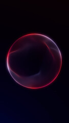 Red glowing futuristic energy orb with smooth digital gradient. Abstract vertical background for technology design, sci fi visuals, branding and modern digital art.