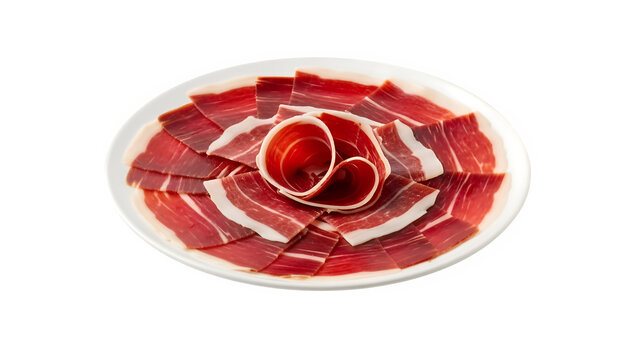 Jamon Ib&eacute;rico de Bellota, isolated on white or transparent background. PNG
