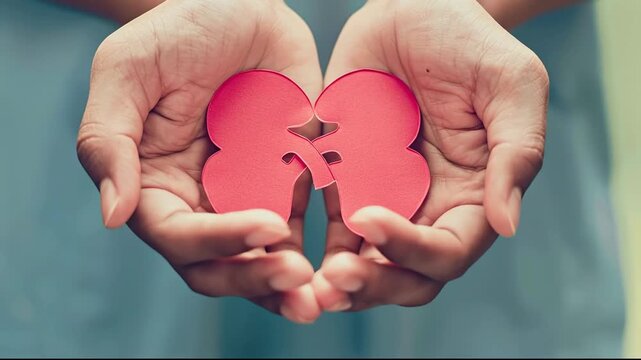 Cupped hands holding a split paper heart symbolizing emotional healing and reconciliation.