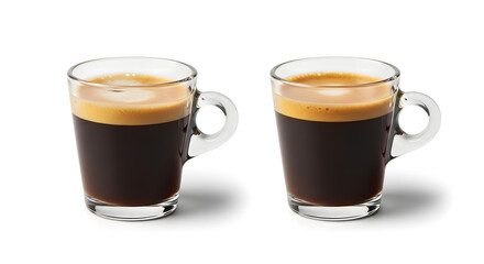 Professional Double Espresso Shots in Clear Glass Cups