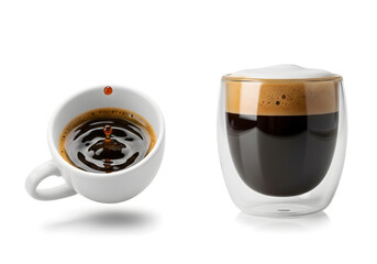 Professional Espresso and Macchiato Minimalist Coffee Drop and Foam