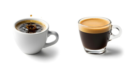 Professional Espresso Splash and Macchiato Isolated Coffee Liquid Crown and Foam