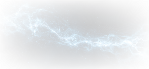 Bright High Voltage Lightning Strike Energy PNG Isolated