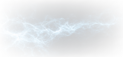 Bright High Voltage Lightning Strike Energy PNG Isolated