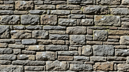 Fototapeta premium a close up view of a weathered stone wall showcasing varying shades of brown and gray textures providing a rustic and natural aesthetic high quality professional