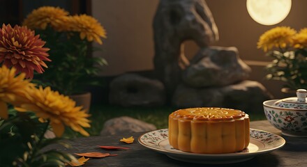 中秋の夜、月明かりの宴