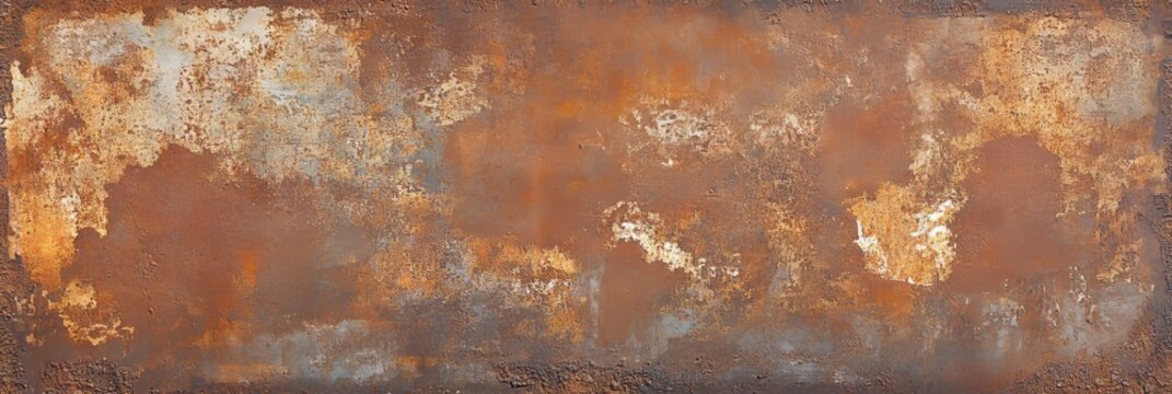 Oxidized metal sheet with erosion traces and rust from years of neglect and lack of maintenance.