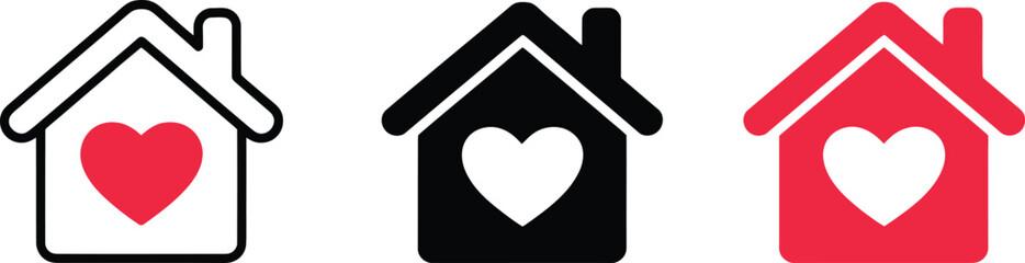  Home Icon Set &ndash; Symbols of Love, Shelter, and Belonging