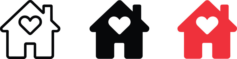  Home Icon Set &ndash; Symbols of Love, Shelter, and Belonging