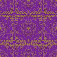  seamless Ornate Botanical Illustration