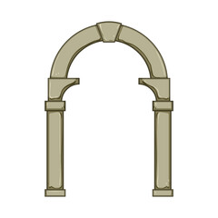 Naklejka premium Stone arch gate concept representing an ancient or classic architectural entrance, perfect for illustrating historical passages, medieval doorways, or symbolic portals in game or graphic design
