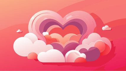 pink hearts background vector