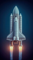 Space Shuttle Launching into the Sky