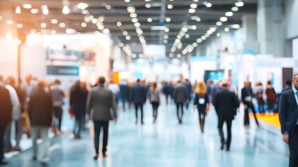 People attending a business conference or trade show