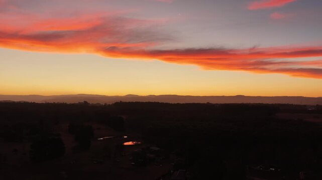 airial Beautiful sunset rural farmland