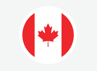 Obraz premium Canadian flag maple leaf emblem in a red and white circle Canada