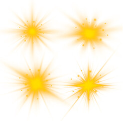 Radiant star sparkle with glowing rays and glitter overlay. Great for festive and magical illustration projects. Transparent PNG for easy use.