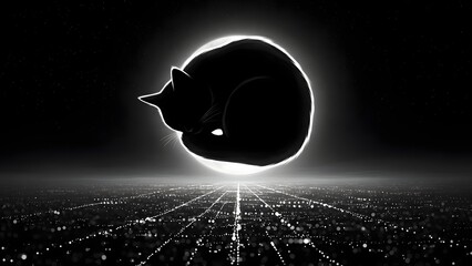 A glowing piggy bank silhouette against a cityscape at night