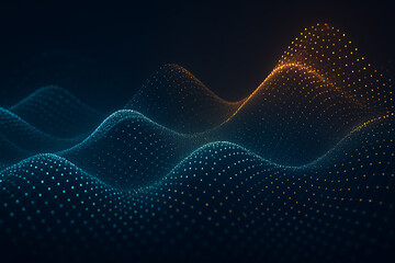 Futuristic digital wave pattern made of glowing dots symbolizing technology networks data visualization communication connectivity and innovation