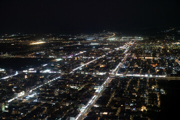 Fototapeta premium Panoramic view of Jeddah at night, Saudi Arabia