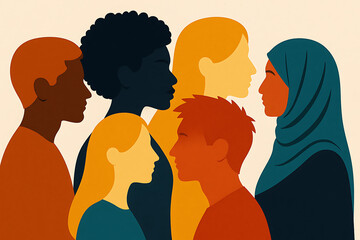 Group of diverse people representing equality teamwork inclusion multicultural identity and community solidarity in contemporary social environment