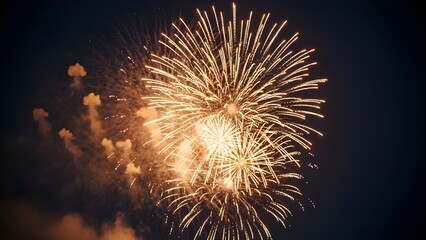 Warm amber pyrotechnics with a little vignette and grain texture