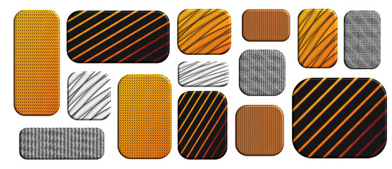 Modern orange gray textured blocks with striped graphic patterns