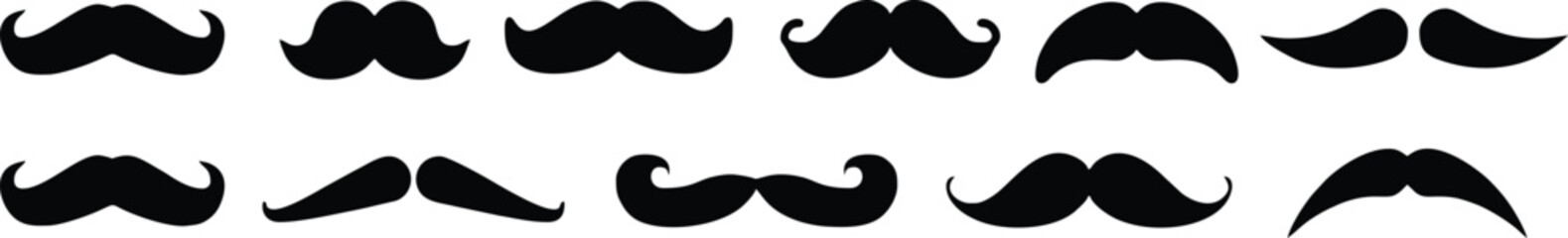 Mustaches styles . Different Mustaches styles . Different shapes of Mustaches