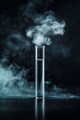 Atmospheric Laboratory Test Tube with Opaque Chemical Liquid emitting Faint Vapor