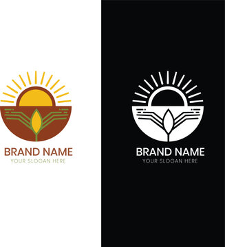 Sun Plant Soil combined logo for agro industry | Renewable Energy & Green Technology Logo