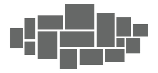 Blank college frame photo part or picture. Photo frame collage background picture. Image collage layout template set. Vector illustration.