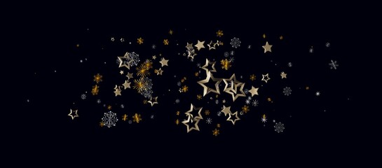 Fototapeta premium Abstract festive background with gold stars and snowflakes. Perfect for Christmas or New Year designs. Celebrate