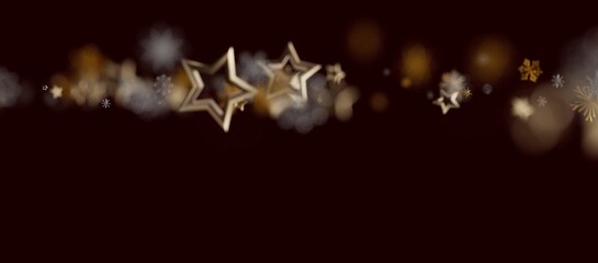 Abstract Christmas background with stars, snowflakes and bokeh lights, perfect for holiday greetings and celebr © vegefox.com
