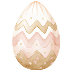 Watercolor pastel Easter egg with zigzag stripes soft nursery illustration