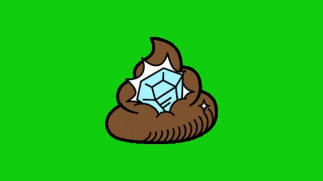 Poop on green screen