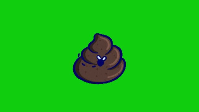 Animation vector illustration of a poop on green screen