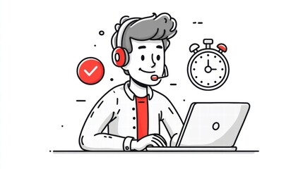 Customer service agent providing quick and efficient online assistance to clients.