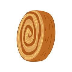 Cromboloni cake illustration showcasing a delectable rolled pastry texture with a distinctive spiral pattern, representing a sweet bakery treat perfect for dessert or a snack