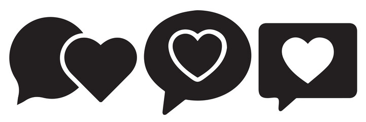 Heartfelt conversation and love social media icons