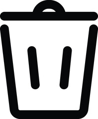 Simple outline icon of trashcan