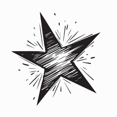 Obraz premium Star Vector Images. Black and white Star art Vector.