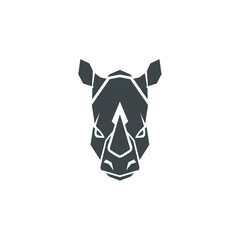 Minimalist Geometric Rhino Head Icon Vector for Strong Branding and Modern Logo Design
