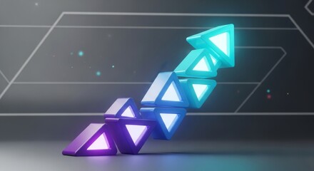 3D Arrows Ascending Growth Progress Success.
