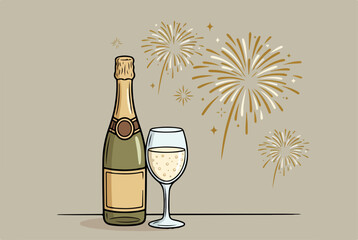 Happy New Year Champagne Celebration