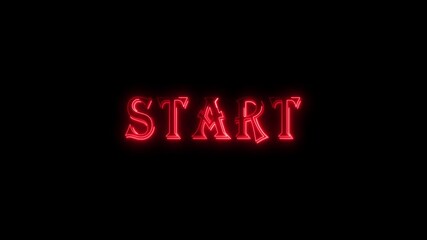 Neon glowing start text effect, editable neon light text start isolated on black background. - Powered by Adobe