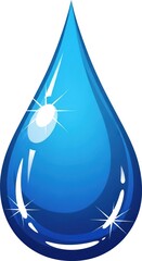A glossy blue water droplet icon with bright reflections and highlights.